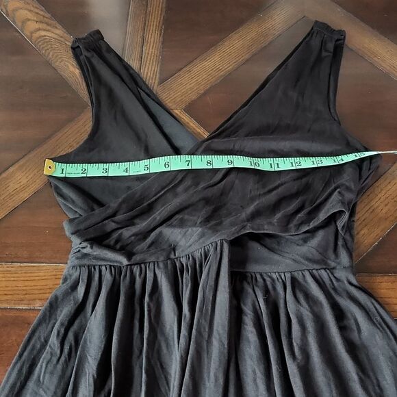 Loft -717 cross front and back black‎ dress faux wrap Women's Small - Picture 6 of 8